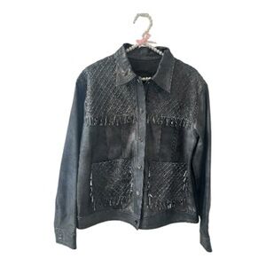 Atrio Genuine Leather Fringe Jacket Women’s Medium – Made in Mexico